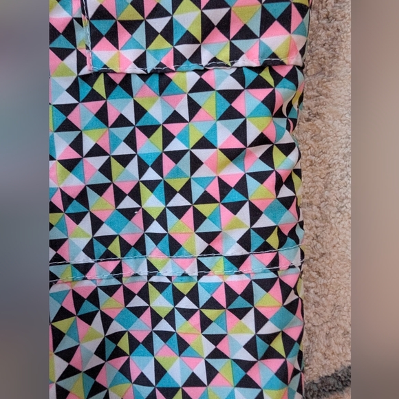 Carters Girls Snow Pants Geometric Snow Bibs | Size 4T | Like New Pink, Teal, BL - Picture 2 of 6